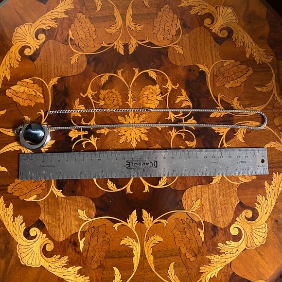 Black and Silver Pendant with Rope Chain - Picture 8 of 9